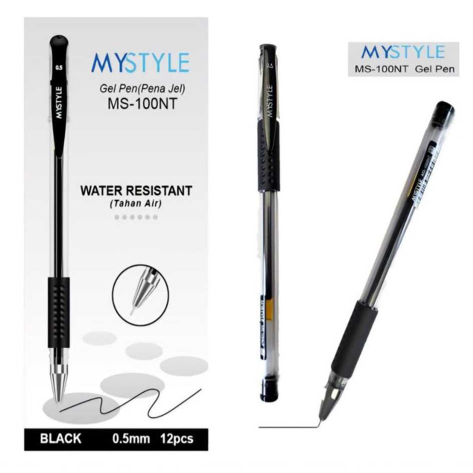 

NAT - 1 Pack / 12 Pcs Pulpen Mini Gel Ink / Mini Gel Pen Office 0.5 mm