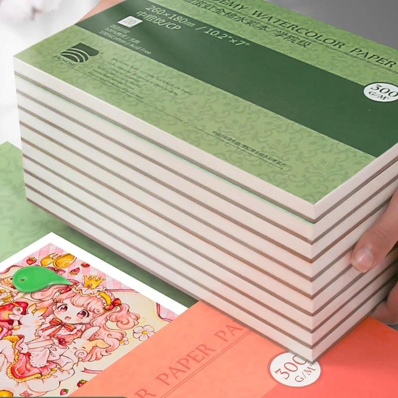 

100% Cotton Drawing Book Watercolor Book 300g/m2 20 Sheets Water Color Drawing Paper Pad Sketchbook Painting Art Supplies