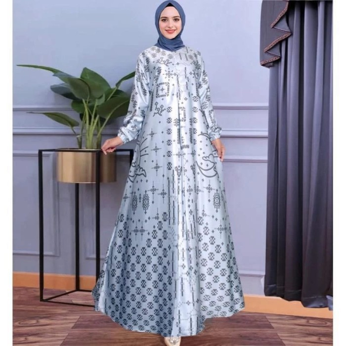 Gamis Wanita Tearu // Gamis Lebaran 2024 // Gamis Bahan Silk - Lilac, M