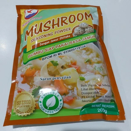 

MUSHROOM SEASONING POWDER, BUMBU SIAP PAKAI RASA JAMUR SHIITAKE, 200GR, HERRING BRAND