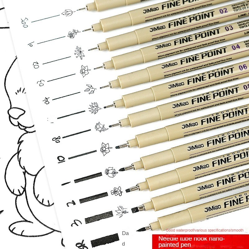 

12/9/6Pcs Markers Micro Pen Kawaii Manga Hand-painted Drawing Hook Line Pen Fastdry Waterproof Sketching for Art Sketch Supplies