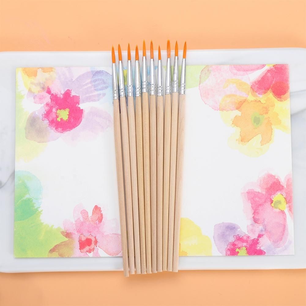 

10pcs Wood Handle Hook Line Pen Art Supplies Drawing Brush Painting Pen Watercolor Calligraphy Paint Brushes 2024 High Quality