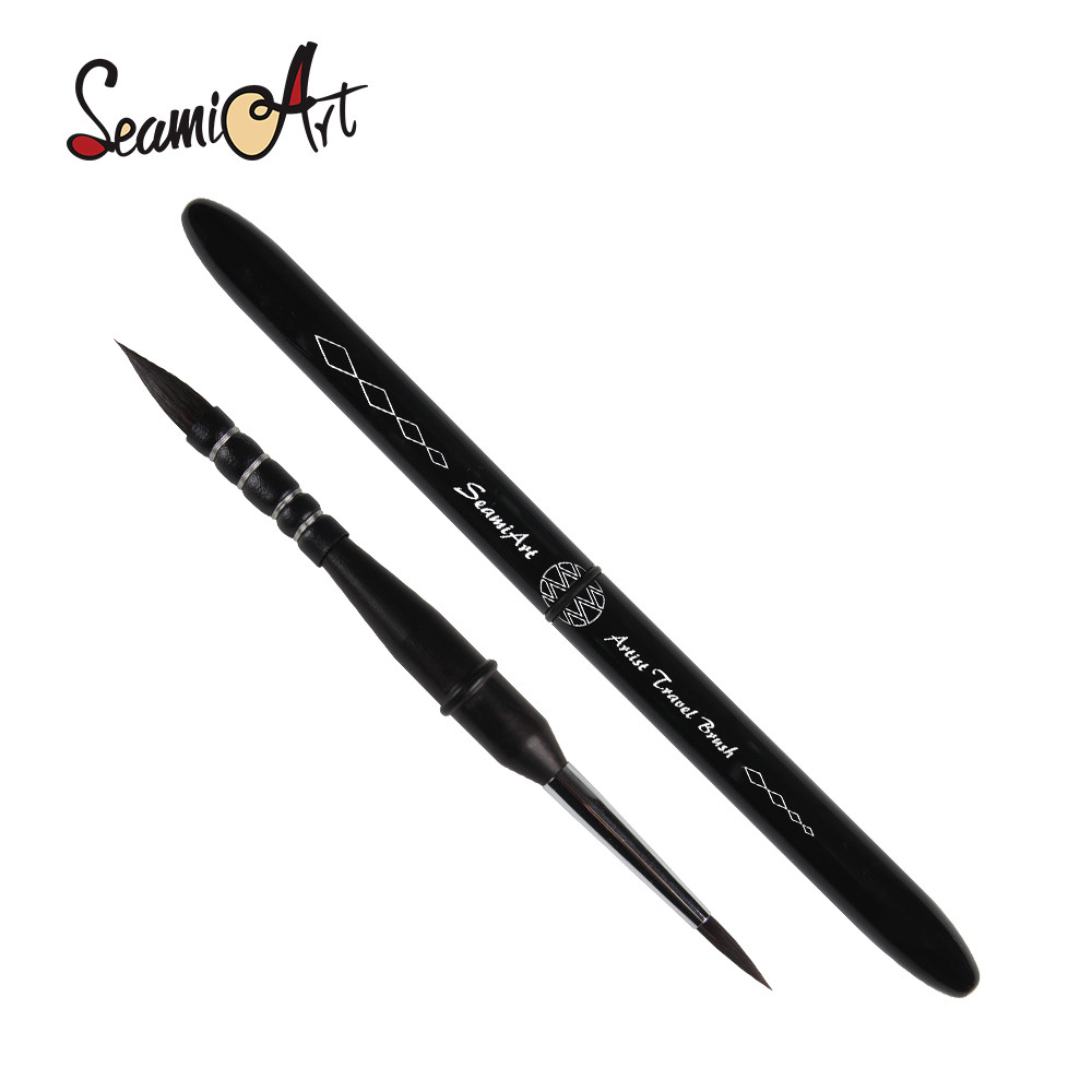 

SeamiArt 1pc Artist Dual Tips Travel Brush Pen Portable Watercolor Squirrel Hair French Painting Brush for Art Supplies