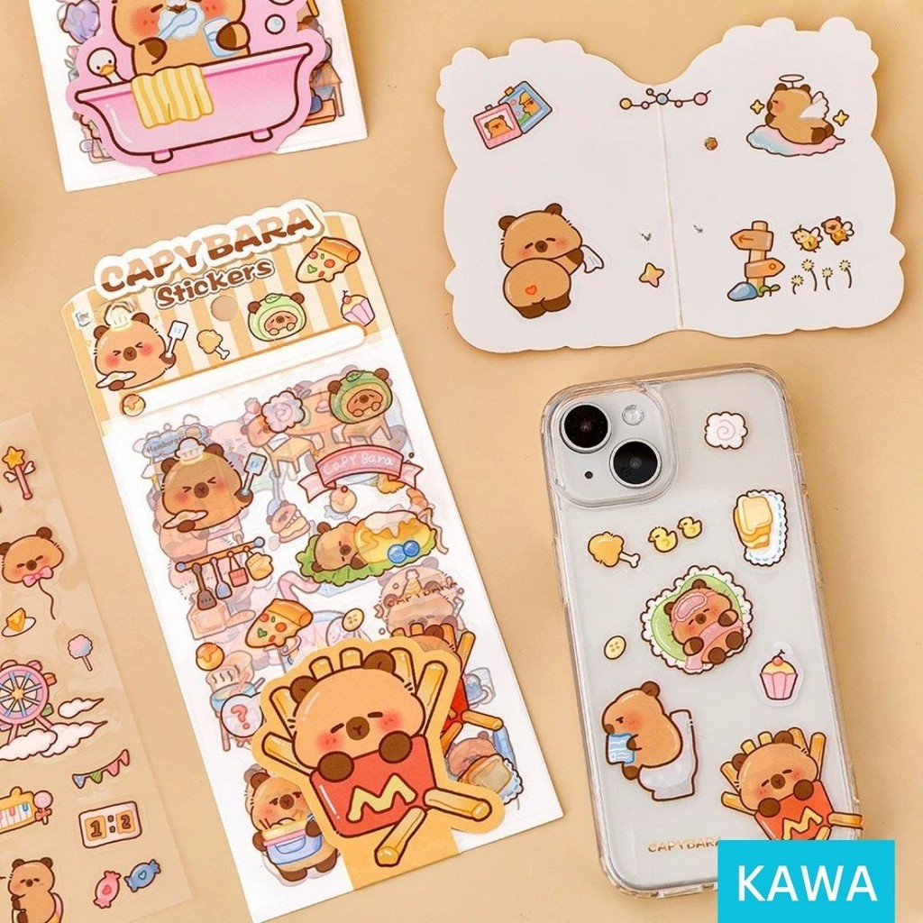 

KAWA Stiker Kapibara Isi 4 Lembar Cutting Sticker Capybara Character Cartoon Kartun Lucu Aesthetic