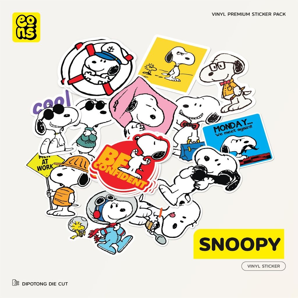 

STIKER PACK SNOOPY WATERPROOF AESTHETIC- UNTUK LAPTOP, MOTOR, DAN HELM - PAPER STATIONERY