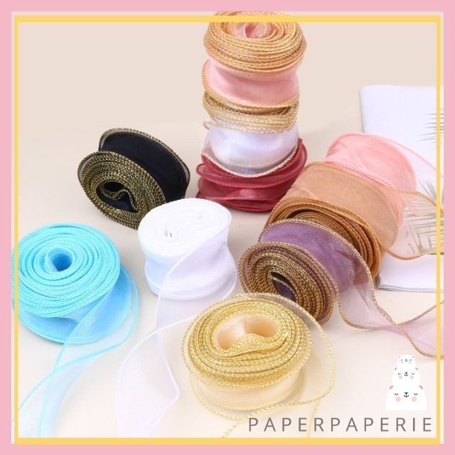 

1 Roll Pita Fishtail 4cm Pita Korea Gelombang Ribbon Fishtail Pita Buket