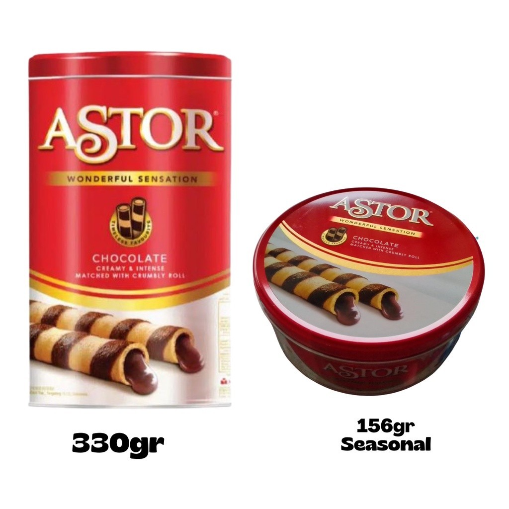 

Astor Chocolate Wafer Stick Kaleng 156/330Gram MAYORA pusat grosir jajan hari raya murah meriah