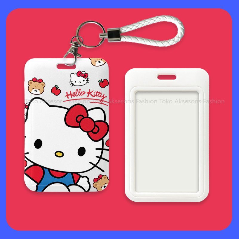 

hello Kitty id card holder tempat kartu lucu layer lanyard photocard aesthetic gantungan kartu nama tag cute nametag cari di lanyard 108