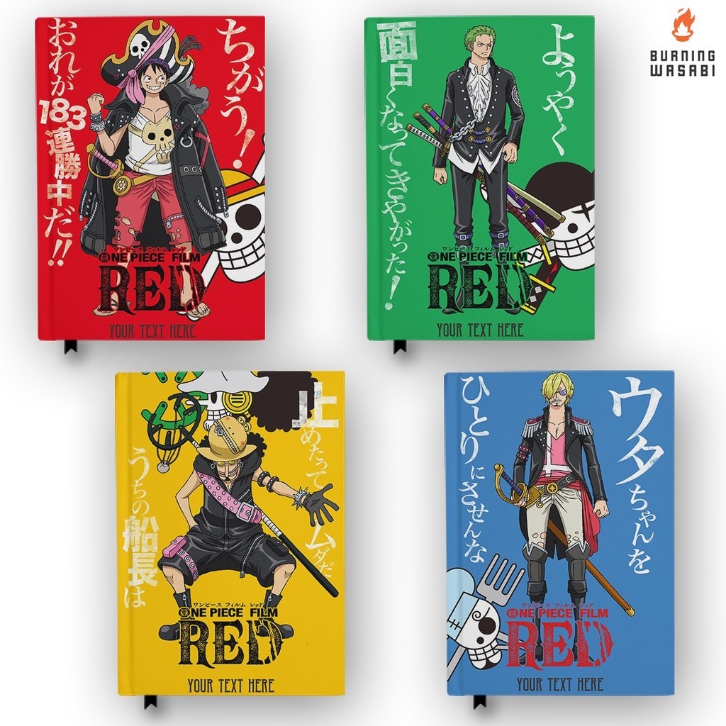

Notebook Buku One Piece Red Crew Luffy Zoro Usopp Sanji Anime Manga Hardcover Custom DIary Jurnal Agenda A5 A6