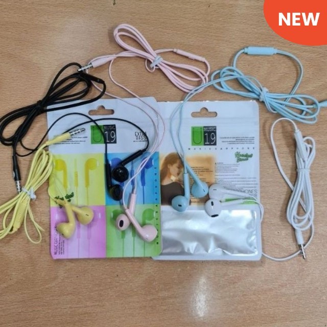 HANDSFREE HEADSET U19 PACKING PLASTIK MACARON HEADSET HANDSFREE U19 Murah termurah