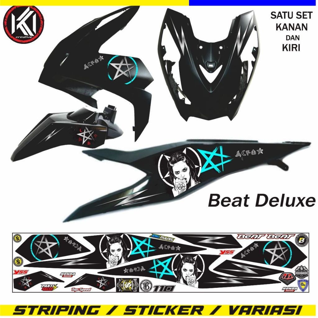 LIS STRIPING STICKER MOTOR BEAT DELUXE ISS 2020 2024 LIS