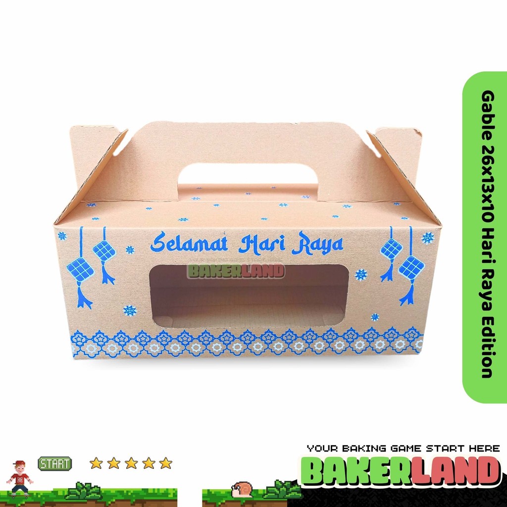 

Gable Box 26X13X10 Hari Raya Edition / Dus Souvenir / Gable Box Kraft / Box Hampers / Dus Souvenir Jendela / Dus Kue / Dus Roti