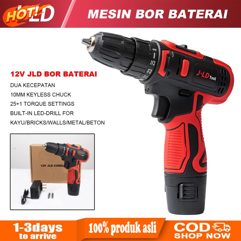 12V HILDA Mesin Bor Baterai Tangan Cordless/12V Bor Baterai / Bor dampak / Mesin Bor Cordless / Bor 