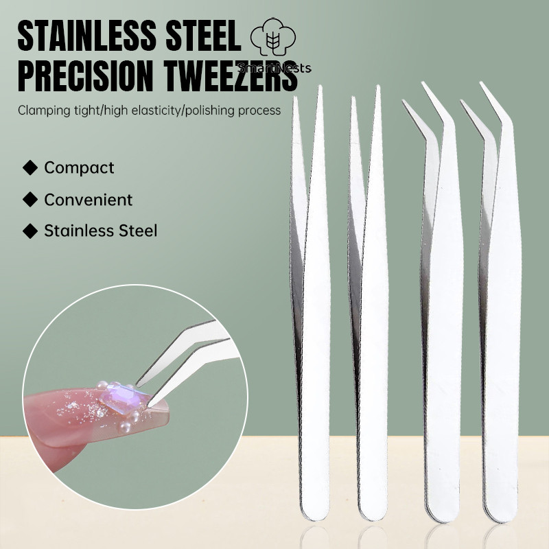 Pinset Stainless / Pinset Siku Lurus Stainless Steel Laboratorium / Pinset Tweezers / Pinset Bedah b
