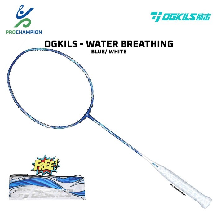 Raket Badminton OGKILS Water Breathing Blue White - 3U5