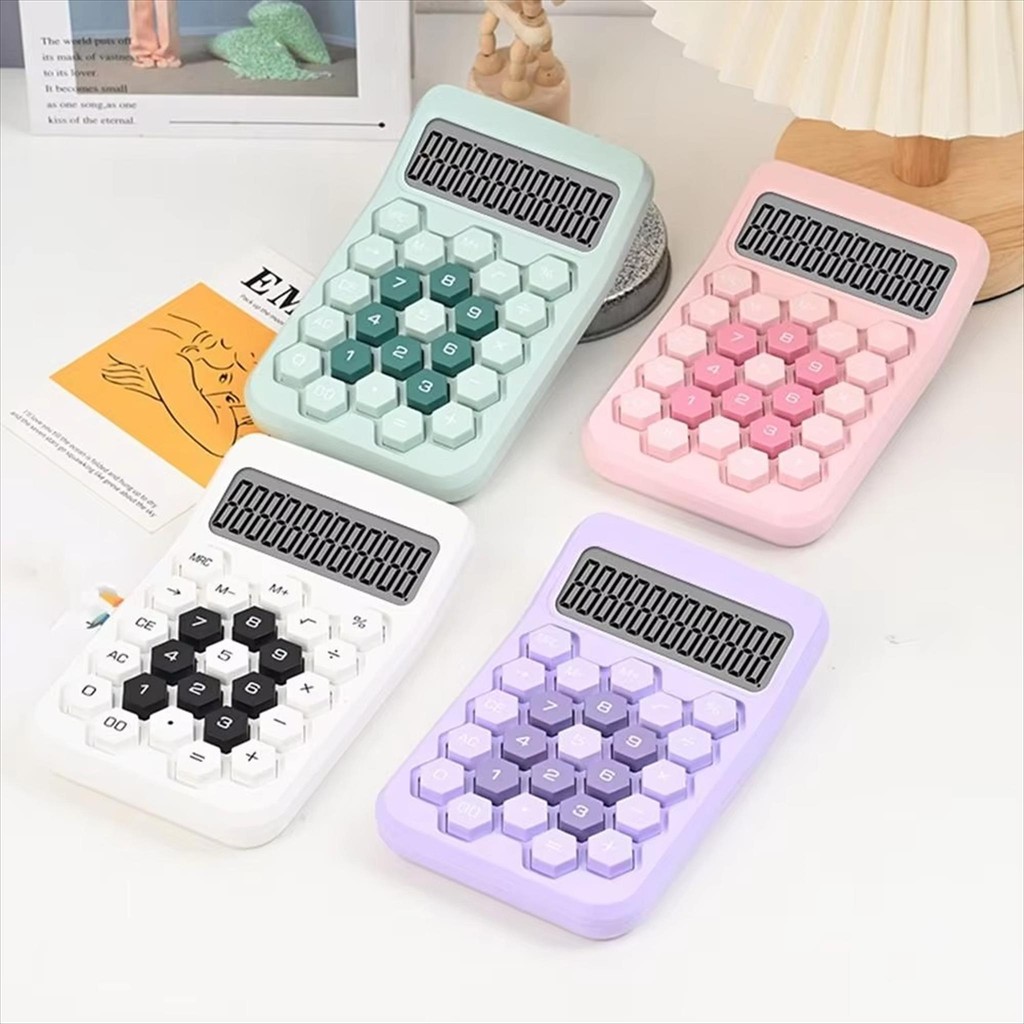 

Kalkulator Display 12 Digit Honeycomb / Tombol Korea Hexagon / Calculator Mekanik Dasar Standar
