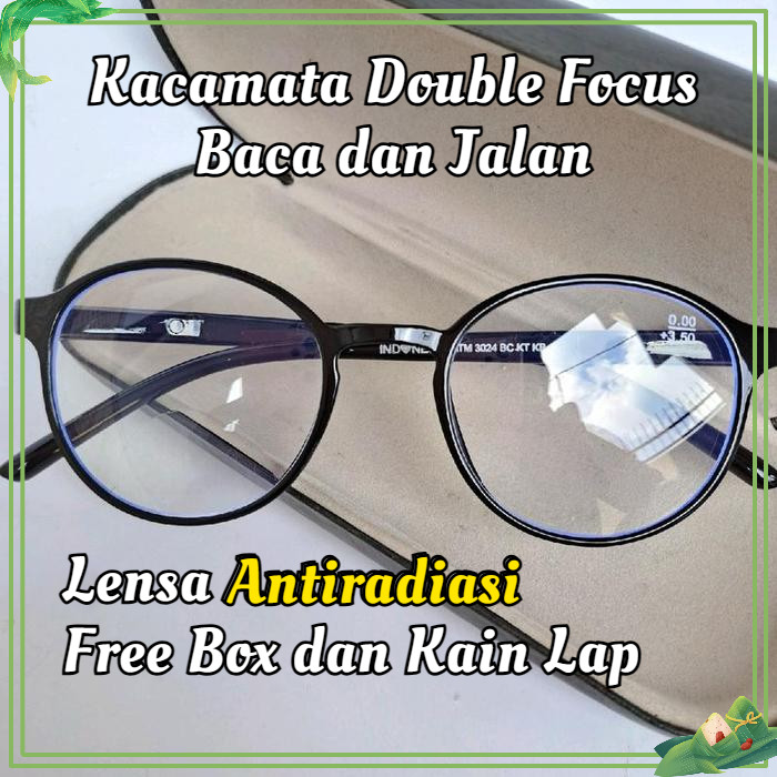 Kacamata Dobel Fokus Baca dan Jalan Antiradiasi Pria Wanita - Kacamata Rabun Dekat - Kacamata Baca F