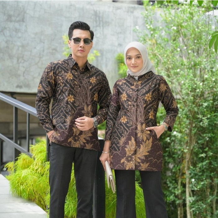 baju batik coupel sarimbit pasangan pria wanita modern pesta & kantor