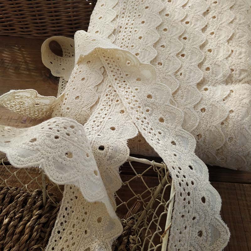 

4.5MM WHITE COLOUR COTTON LACE DIY GARMENT RIBBON CURTAIN DECORATION HOME TEXTILE SEWING FABRICE