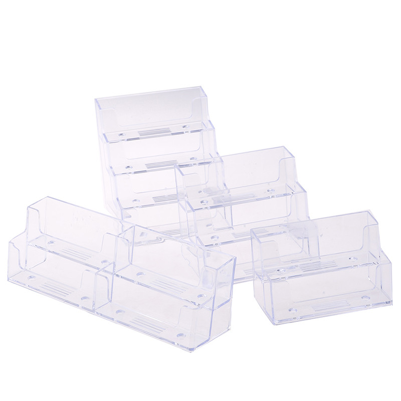 

Desktop Office Business Card Holder Stand Clear Transparent Acrylic Counter Top Display Stand Desk Accessories hot sale