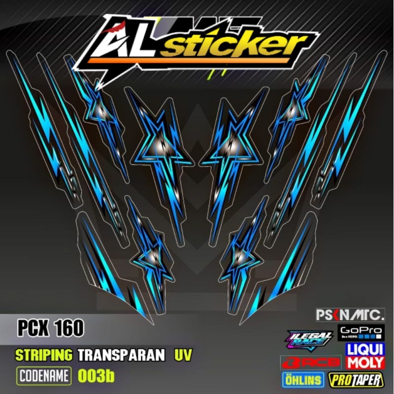 Decal Sticker Striping Variasi Transparan Uv PCX 160 Pcx Star Honda PCX 160 2022-2025 All New PCX 16