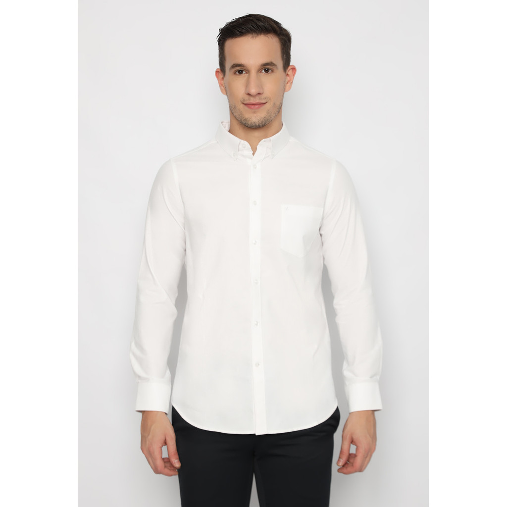 Jobb Bellagio Kemeja Pria Lengan Panjang Slim Fit Putih