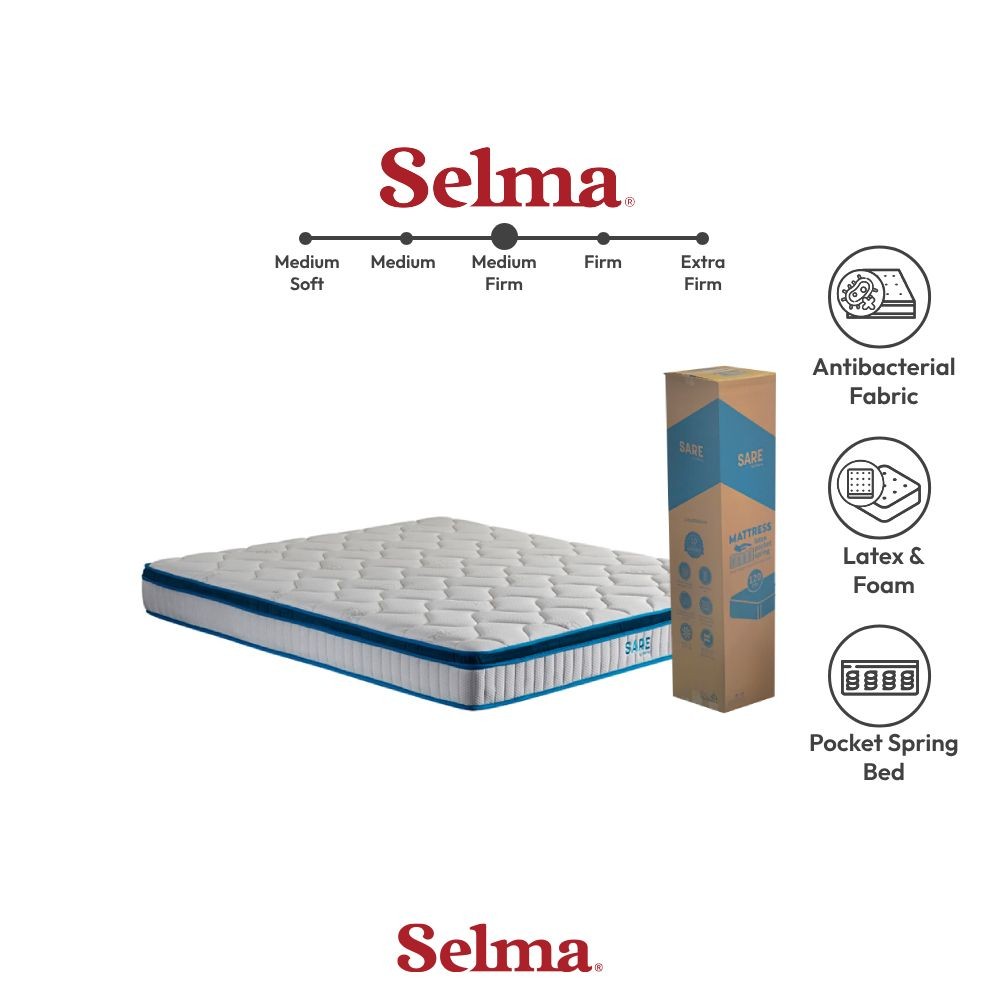 Selma 180X200X23 cm Sare Kasur Latex Pocket Springbed In Box Mattress Latex Matras Medium Firm Kasur