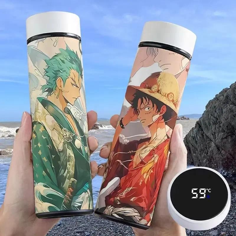 ONE PIECE Luffy Smart Thermos Cup Anime Roronoa Zoro 304 Stainless Steel Temperature Display Thermos
