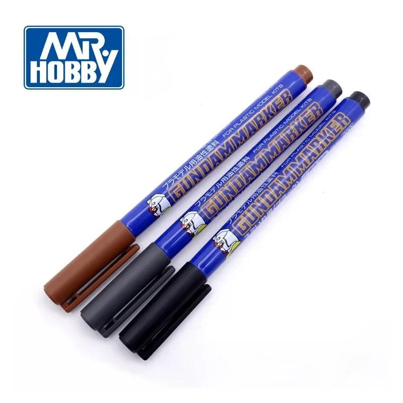 

MR.HOBBY 3pcs Marker GM01 GM02 GM03 Black Gray Brown Thin Line Drawing Pen GSI Color Oily Markers for Plastic Model Kits