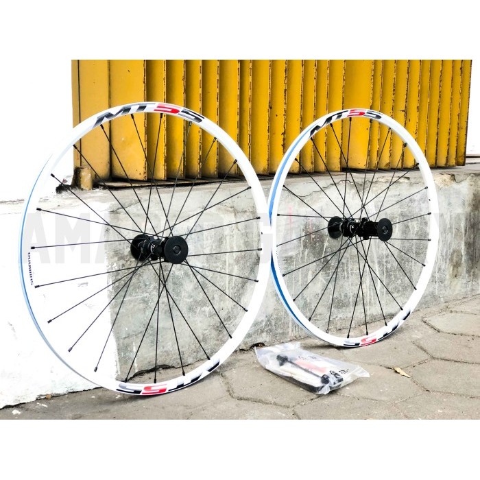 WHEELSET 26 MTB SHIMANO MT55 DEORE WHITE DISC CENTERLOCK QR TUBELESS