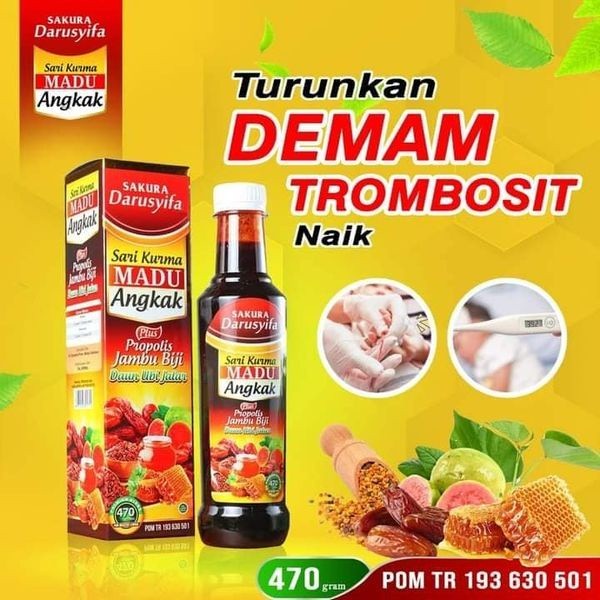 

INBUY MART - Sari Kurma Sakura Madu Angkak Darusyifa Plus Propolis Jambu Biji Daun Ubi Jalar DBD Naikan Trombosit - 470gr