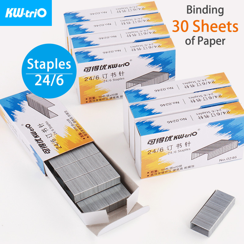 

KW-triO 24/6 Staples Universal Office Staples Bind 30 Sheets Galvanized Metal Staples Notebook Stapler Binding Office Supplies