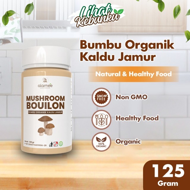 

ALAMEE Kaldu Jamur NON MSG Mushroom Powder Bubuk Bumbu Dapur Organik Praktis Tabur 125gr LIHAT KEBUNKU