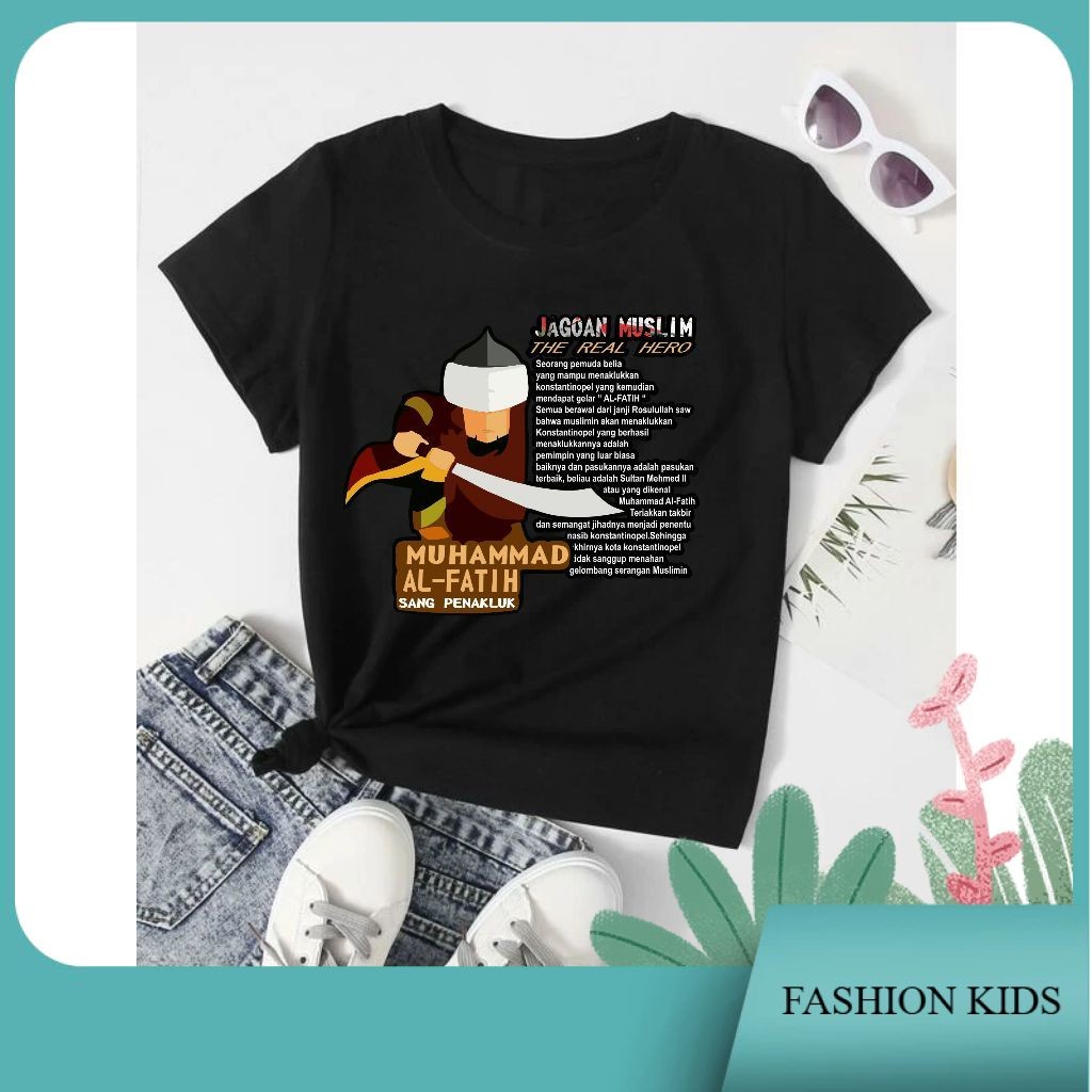 TJB Kaos Tshirt Anak Muhammad AL Fatih Motif Muslim Islami Keren Unisex Usia 1-10 Thn Fashion Kids 0