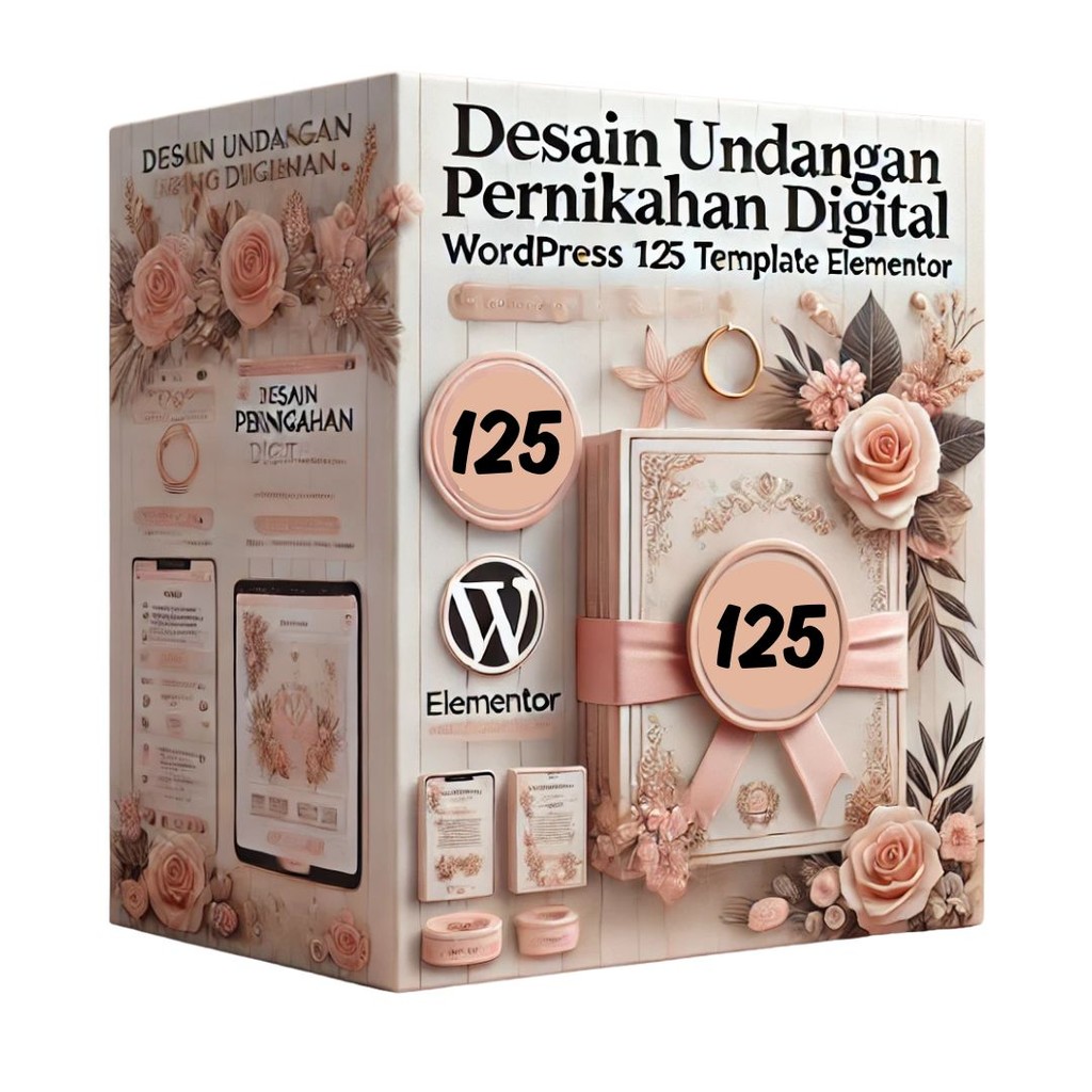 Desain Undangan Pernikahan Digital WordPress 125 Template Elementor