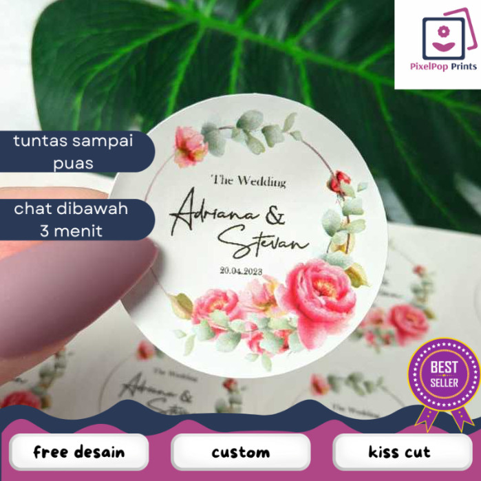 

Opikapip 2-4 Stiker Wedding Souvenir Sticker Custom Ucapan Nikah Label Murah