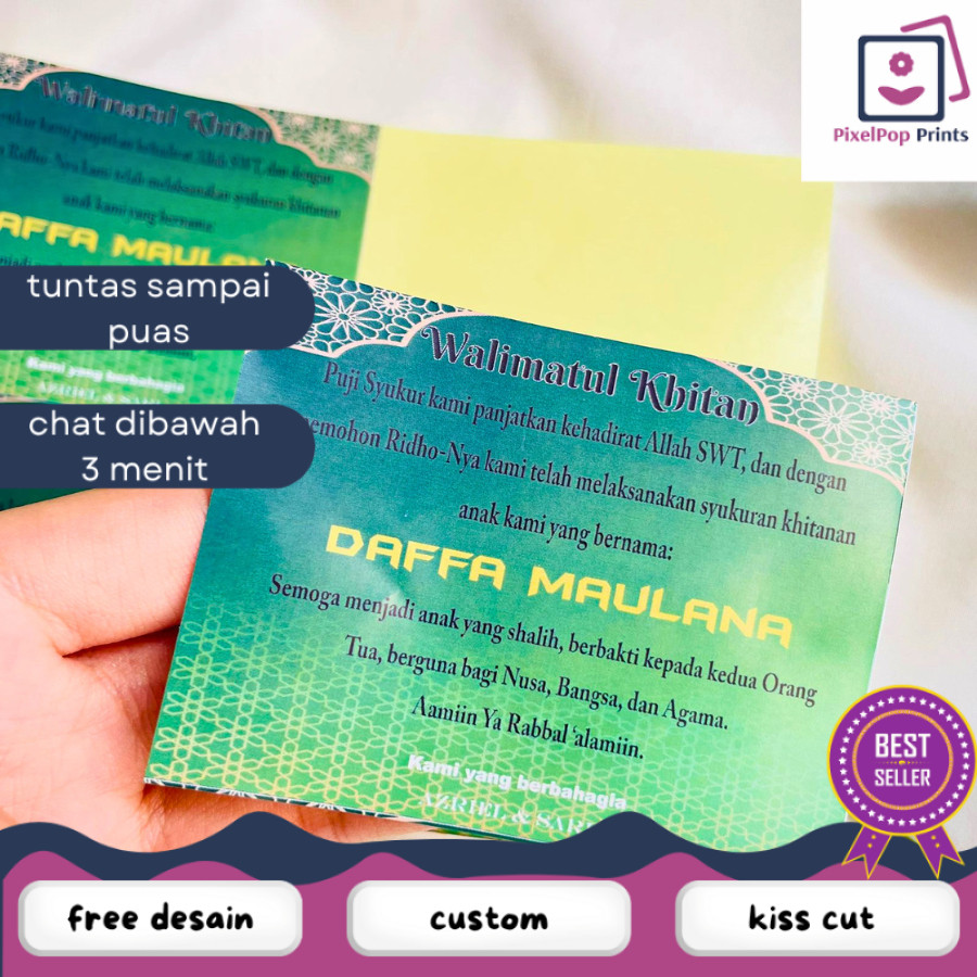 

Opikapip Stiker Syukuran Khitanan (PAKAI FOTO) - Stiker Khitan Anak - Box Nasi (Langsung Tempel)