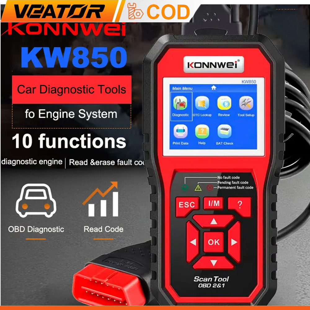(NEW) 2025 KONNWEI KW850 PEMINDAI OBD2 PROFESIONAL OBD2 SCANNER PEMBACA KODE OTOMATIS ALAT PINDAI