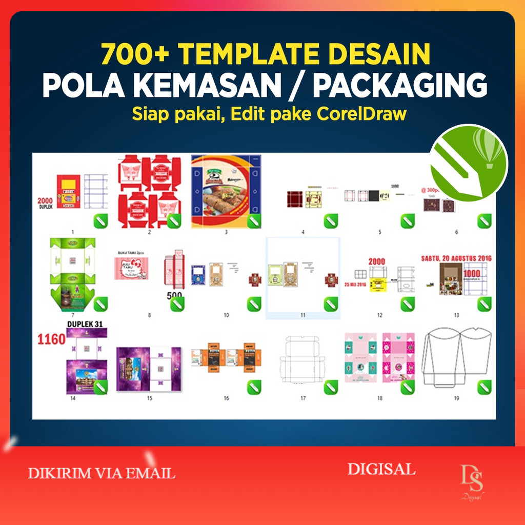 700+ Template Desain Pola Kemasan Produk Format CDR
