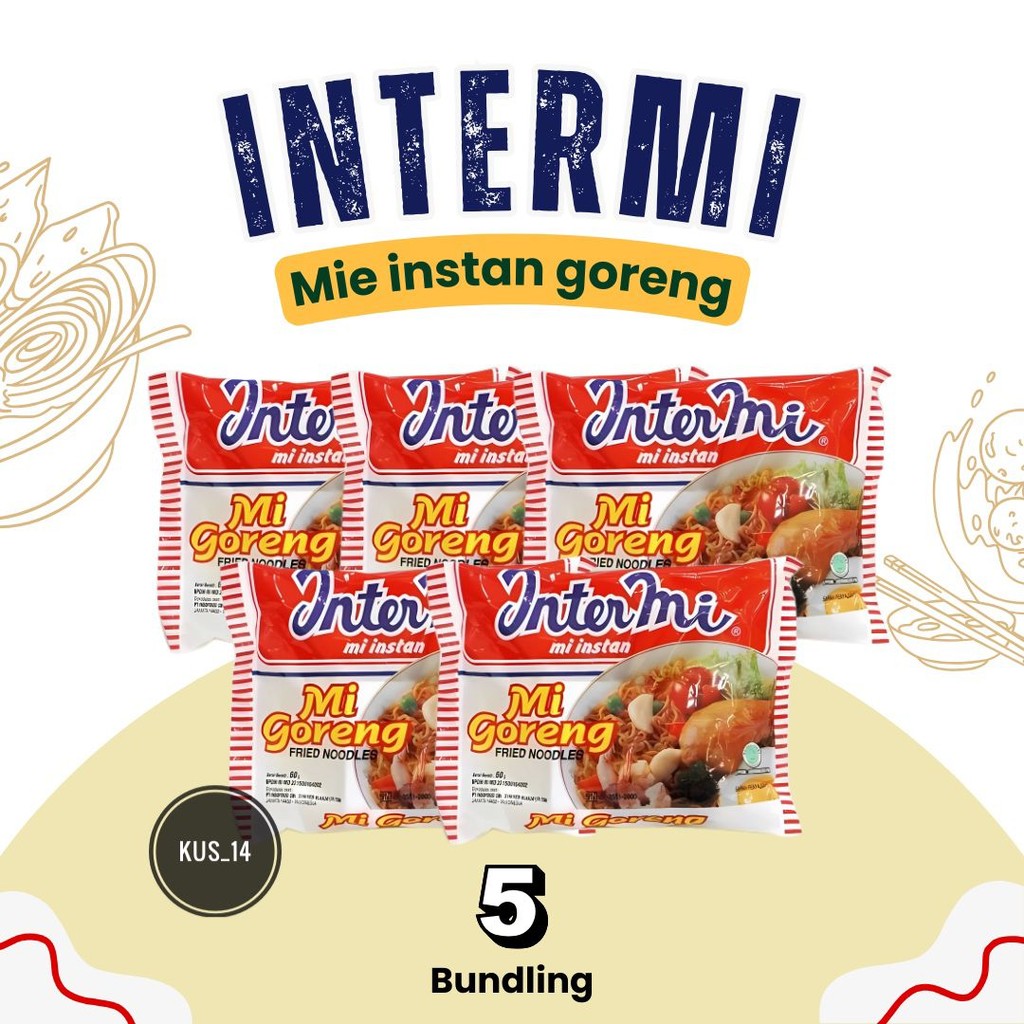 

5 PCS Intermi Mie Instan Goreng / Pedas 60gr Murah