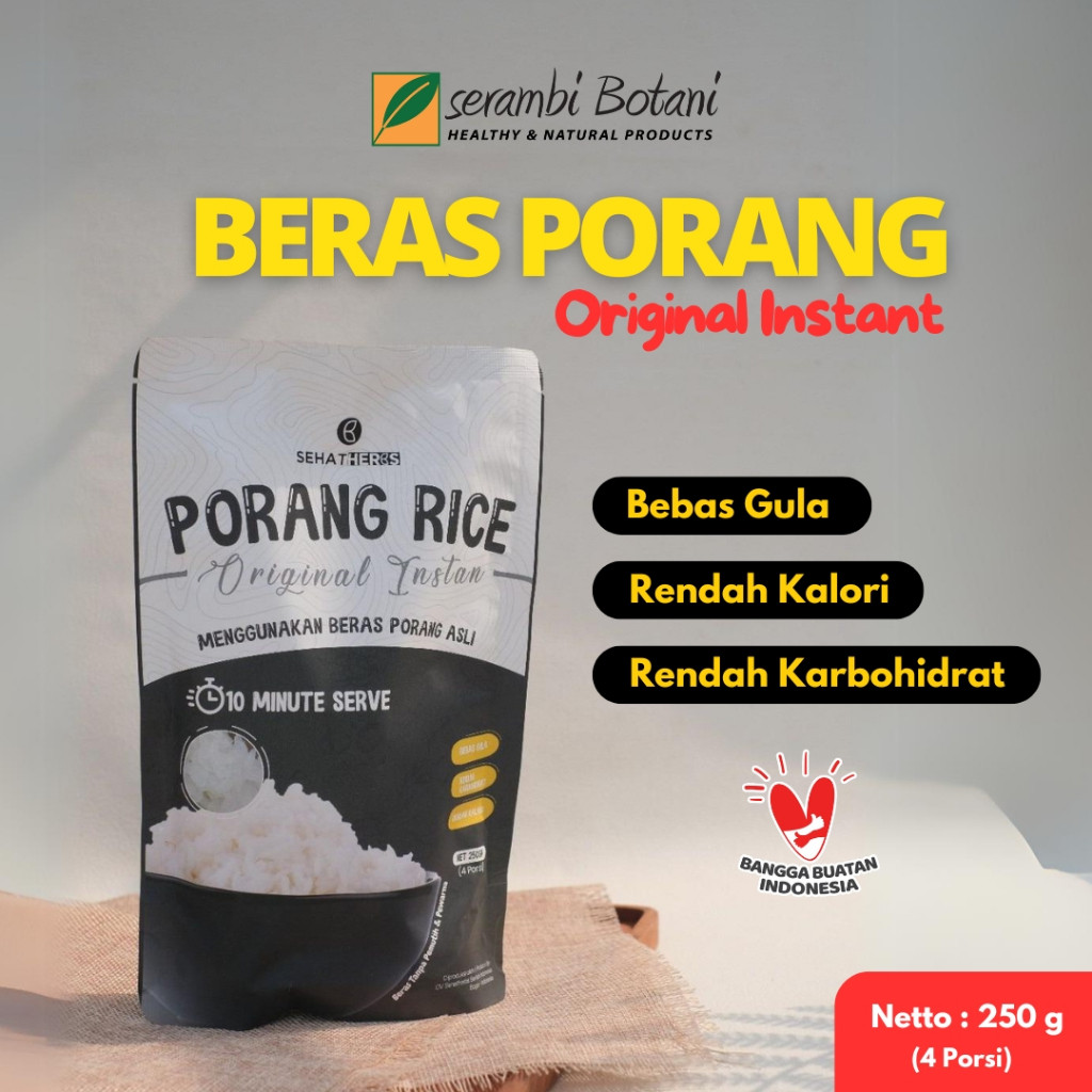 

Beras Porang Instan Beras Diet Rendah Kalori 250gr Rasa Original/Nasi Liwet/Nasi Uduk/Nasi Kuning Serambi Botani