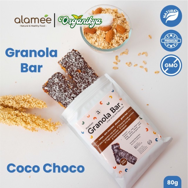 

ALAMEE Granola Bar Snackbar Coconut Choco Cemilan Diet Healthy Snack Sehat Rendah Kalori 80gr organikya