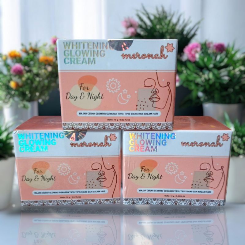 cream meronah whitening glowing bisa siang malam