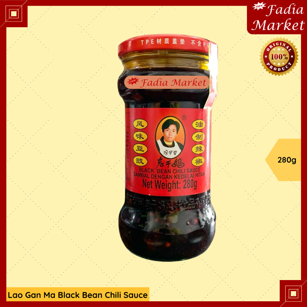 

Lao Gan Ma Black Bean Chili Sauce Saus Cabai Cabe Kedelai Hitam Pedas China Tiongkok 280g
