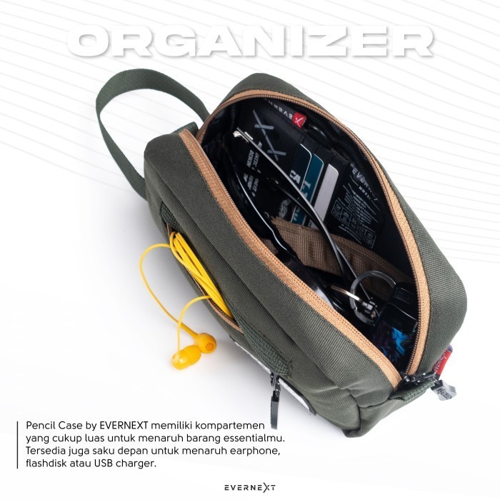 

Pencil Case Tempat Pensil Sekolah Kantor Kuliah Travelling Organizer - BLACK