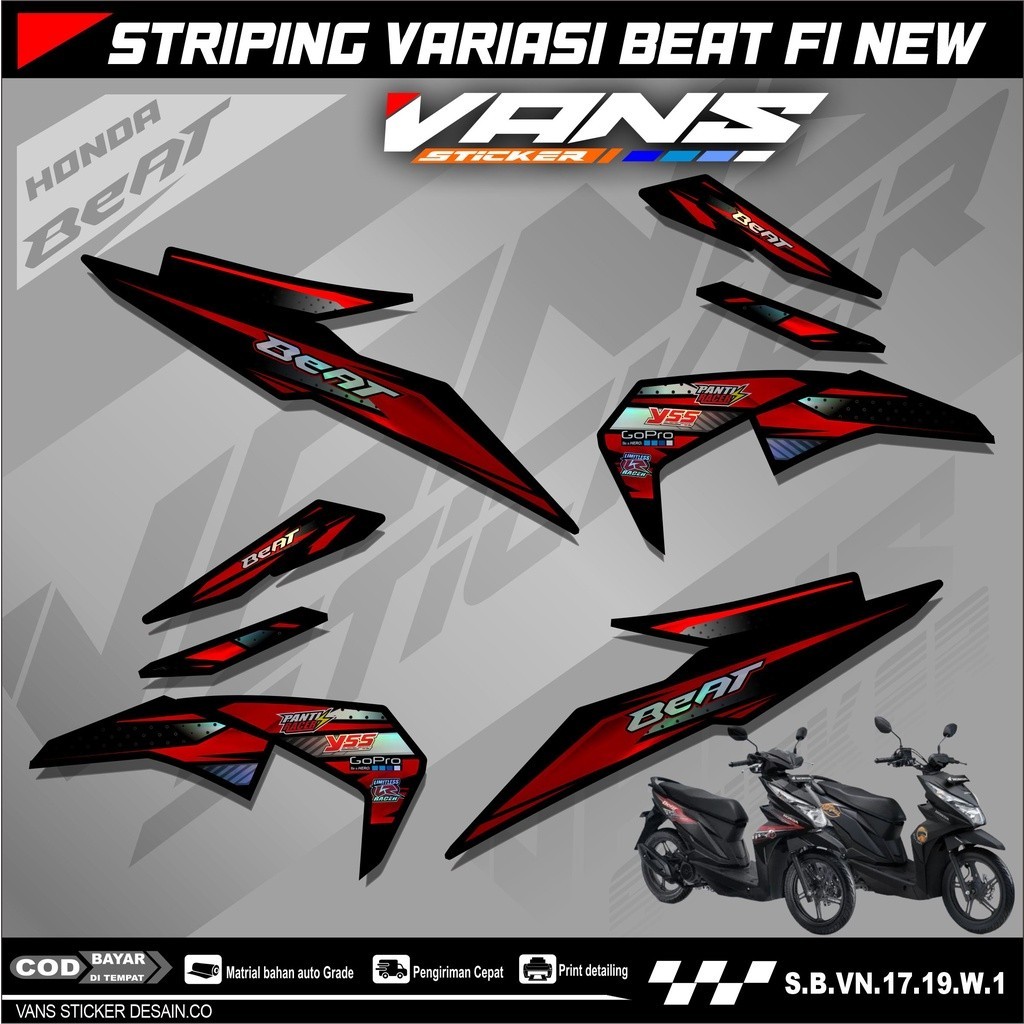 Striping BEAT FI Esp,Beat Street,Beat Fi New 2016 2017 2018 2019 Bahan Hologram Pelangi,Chrome-Stick