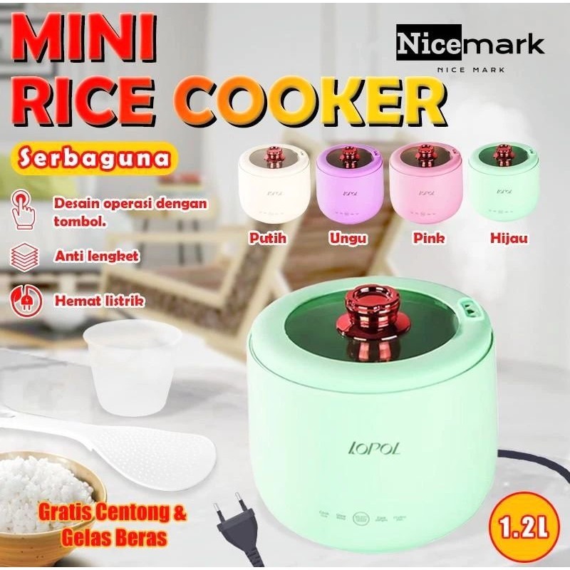 Magic com mini Lopol-001 Ukuran 1.2 Liter penanak nasi 400 Watt(WARNA RANDOM)