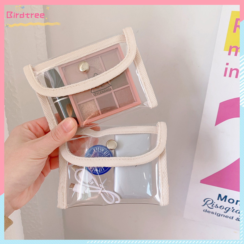 

[Readystock❤️COD]Tas Penyimpanan Pengikat Sederhana Gaya Jepang Dompet Nol Dompet Transparan Tas Penyimpanan Portabel Mini