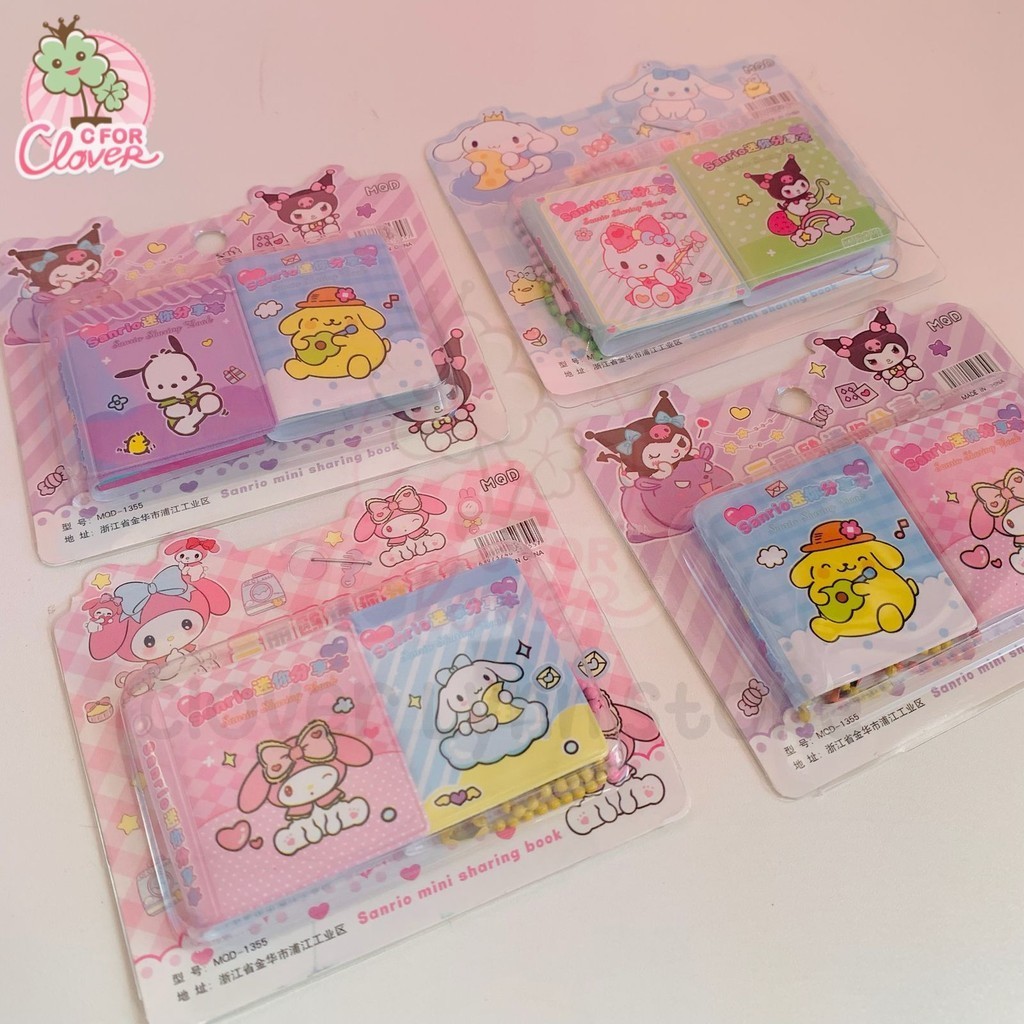 MINI NOTE BOOK CUTE CHARACTER ISI 2 PCS buku kecil notes catatan gantungan kunci ganci keychain stat