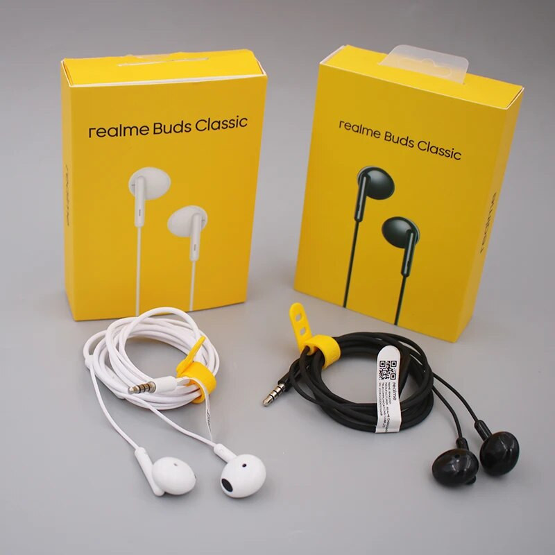 Original Realme 3.5mm Earphone Buds Classic Half In-Ear Earphones Headset Wired Control With Mic